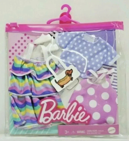 Barbie Fashions Clothing Set Outfits Doll Pink Polka-Dot Jumper Shoes New in pkg - Picture 3 of 3
